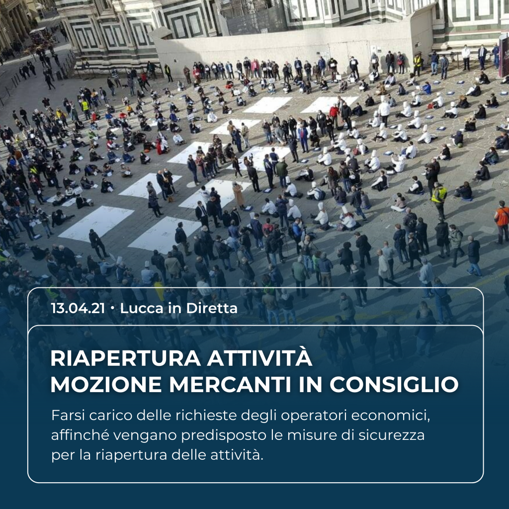 Valentina Mercanti su Lucca in Diretta del 13.04.21: "Riapertura delle attività: mozione Mercanti in Consiglio"