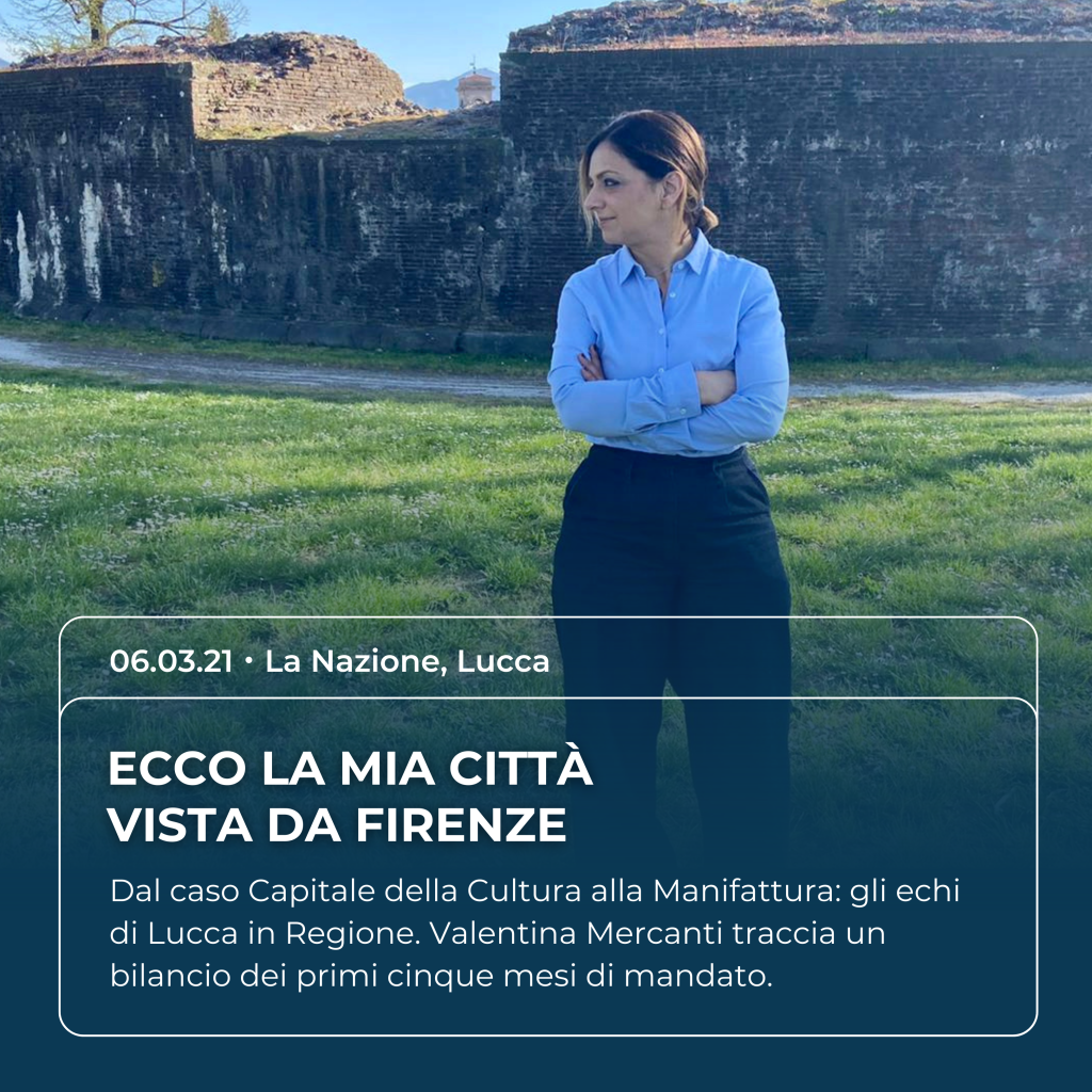 Intervista a Valentina Mercanti a La Nazione del 06.03.21: "Ecco la mia città vista da Firenze"